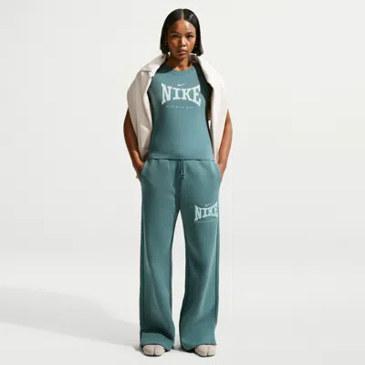 Nike Women's  Sportswear Phoenix Fleece High-waisted Wide-leg Pants In Gray