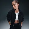 Nike Women's  Sportswear Phoenix Fleece Loose Cropped Full-zip Hoodie In Black
