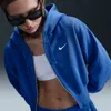 Nike Women's  Sportswear Phoenix Fleece Loose Cropped Full-zip Hoodie In Blue