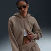 Nike Women's  Sportswear Phoenix Fleece Loose Cropped Full-zip Hoodie In Mink Brown/sail 
