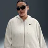 Nike Women's  Sportswear Phoenix Fleece Loose Cropped Full-zip Hoodie (plus Size) In White