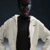 Nike Sportswear Phoenix Fleece Crop Hoodie In White