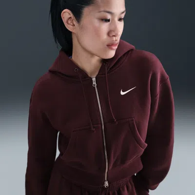 Nike Women's  Sportswear Phoenix Fleece Loose Full-zip Cropped Hoodie