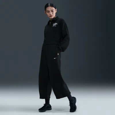 Nike Women's  Sportswear Phoenix Fleece Loose Mid-rise Barrel Pants In Black