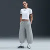 Nike Women's  Sportswear Phoenix Fleece Loose Mid-rise Barrel Pants In Gray