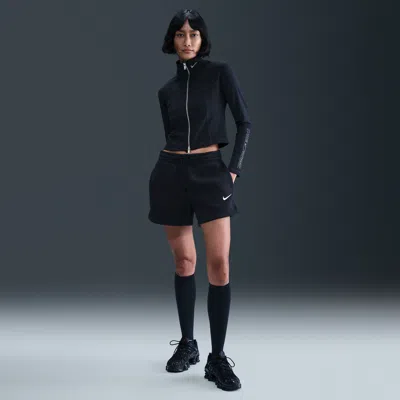 Nike Women's  Sportswear Phoenix Fleece Mid-rise 4" Shorts In Black