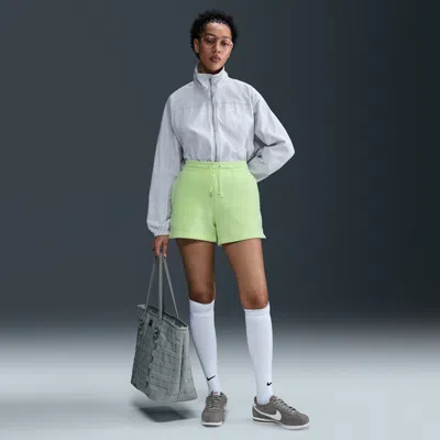 Nike Women's  Sportswear Phoenix Fleece Mid-rise 4" Shorts In Green