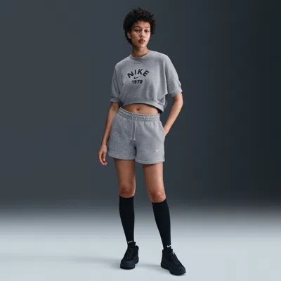 Nike Women's  Sportswear Phoenix Fleece Mid-rise 4" Shorts In Grey