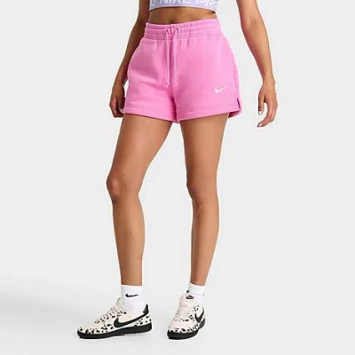 Nike Women's Sportswear Phoenix Fleece Mid-rise 4" Shorts In Playful Pink/sail