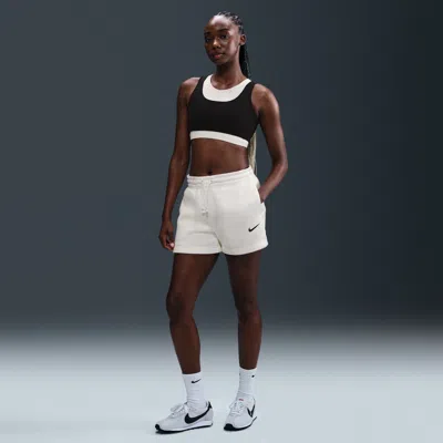 Nike Women's  Sportswear Phoenix Fleece Mid-rise 4" Shorts In White