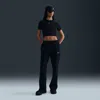 Nike Women's  Sportswear Phoenix Fleece Mid-rise Open-hem Pants In Black