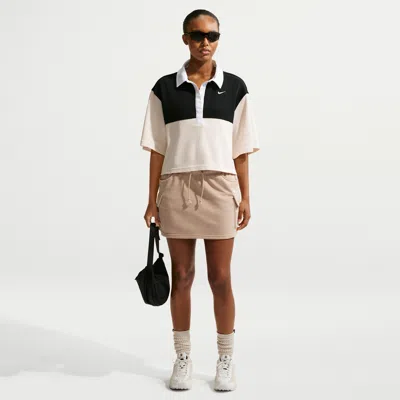 Nike Women's  Sportswear Phoenix Fleece Mid-rise Cargo Miniskirt In Brown