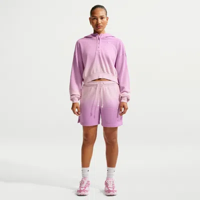 Nike Women's  Sportswear Phoenix Fleece Mid-rise Shorts In Pink