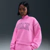 Nike Women's  Sportswear Phoenix Fleece Mock-neck Sweatshirt In Pink
