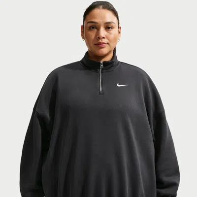 Nike Women's  Sportswear Phoenix Fleece Over-oversized 1/4-zip (plus Size) In Black