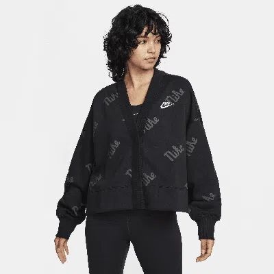 Nike Women's  Sportswear Phoenix Fleece Over-oversized Cardigan In Black