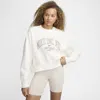 Nike Women's  Sportswear Phoenix Fleece Over-oversized Crew-neck Graphic Sweatshirt In White