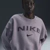 Nike Women's  Sportswear Phoenix Fleece Over-oversized Crew-neck Logo Sweatshirt In Grey