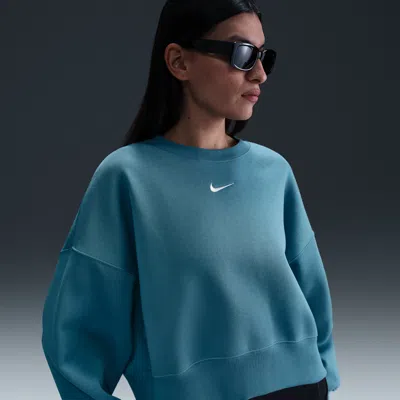 Nike Women's  Sportswear Phoenix Fleece Over-oversized Crew-neck Sweatshirt In Blue