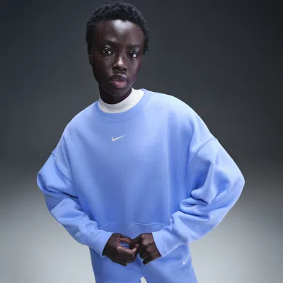 Nike Women's  Sportswear Phoenix Fleece Over-oversized Crew-neck Sweatshirt In Blue