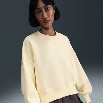 Nike Phoenix Fleece Crewneck Sweatshirt In Brown