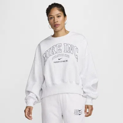 Nike Women's  Sportswear Phoenix Fleece Over-oversized Crew-neck Sweatshirt In White