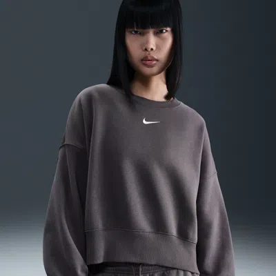 Nike Women's  Sportswear Phoenix Fleece Over-oversized Crew-neck Sweatshirt In Gray