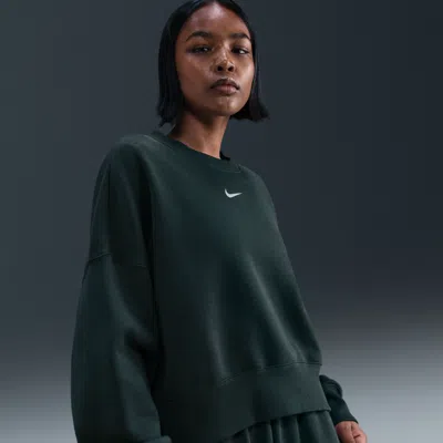 Nike Women's  Sportswear Phoenix Fleece Over-oversized Crew-neck Sweatshirt In Green
