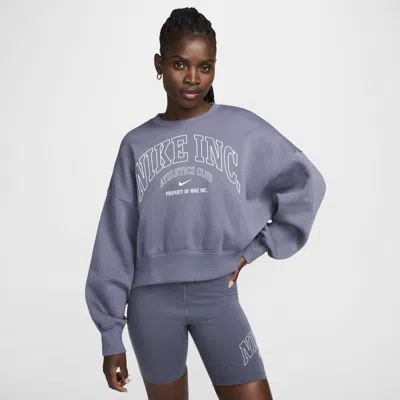Nike Women's  Sportswear Phoenix Fleece Over-oversized Crew-neck Sweatshirt In Gray