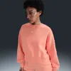 Nike Phoenix Fleece Crewneck Sweatshirt In Orange