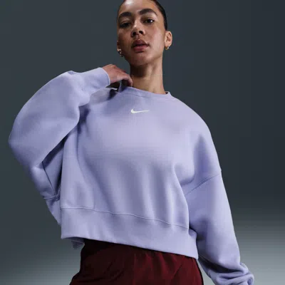 Nike Phoenix Fleece Crewneck Sweatshirt In Purple