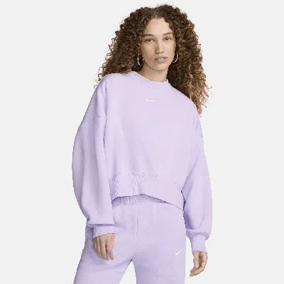 Nike Women's  Sportswear Phoenix Fleece Over-oversized Crew-neck Sweatshirt In Purple