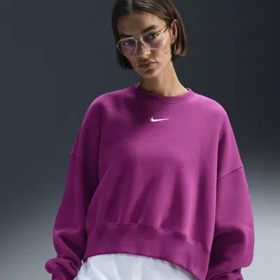 Nike Women's  Sportswear Phoenix Fleece Over-oversized Crew-neck Sweatshirt In Violet/sail
