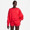 Nike Phoenix Fleece Crewneck Sweatshirt In Red