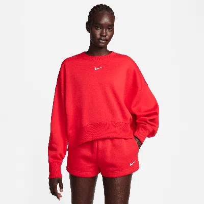 NIKE WOMEN'S  SPORTSWEAR PHOENIX FLEECE OVER-OVERSIZED CREW-NECK SWEATSHIRT,1014050523