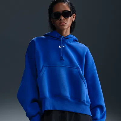 Nike Women's  Sportswear Phoenix Fleece Over-oversized Pullover Hoodie In Blue