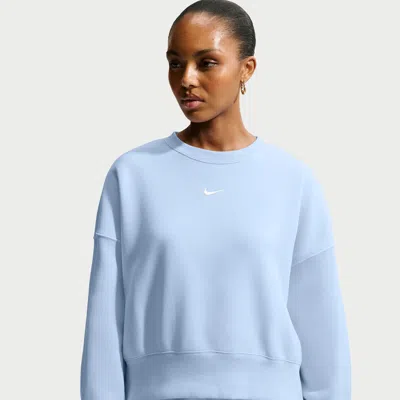 Nike Women's  Sportswear Phoenix Fleece Over-oversized Crew-neck Sweatshirt In Blue