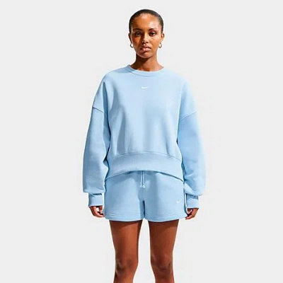 Nike Women's Sportswear Phoenix Fleece Over-oversized Crewneck Sweatshirt In Blue