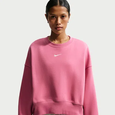 Nike Women's  Sportswear Phoenix Fleece Over-oversized Crew-neck Sweatshirt In Pink