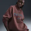 Nike Women's  Sportswear Phoenix Fleece Oversized 1/4-zip Logo Top In Brown