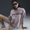 Nike Women's  Sportswear Phoenix Fleece Oversized 1/4-zip Logo Top In Grey