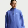 Nike Women's  Sportswear Phoenix Fleece Oversized 1/4-zip Long Sweatshirt In Blue