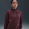 Nike Women's  Sportswear Phoenix Fleece Oversized 1/4-zip Long Sweatshirt In Red