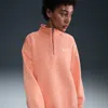 Nike Women's  Sportswear Phoenix Fleece Oversized 1/4-zip Long Sweatshirt In Orange