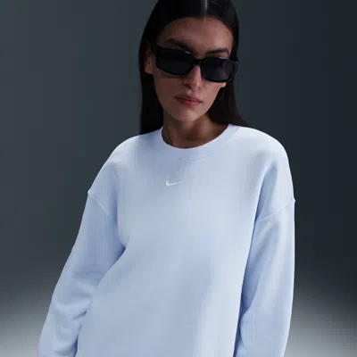 Nike Women's  Sportswear Phoenix Fleece Oversized Crew-neck Sweatshirt In Blue