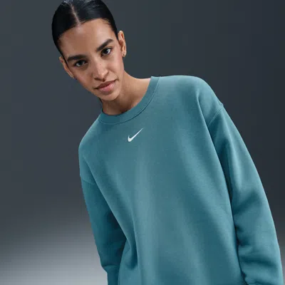 Nike Women's  Sportswear Phoenix Fleece Oversized Crew-neck Sweatshirt In Blue