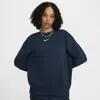 Nike Women's  Sportswear Phoenix Fleece Oversized Crew-neck Sweatshirt In Navy