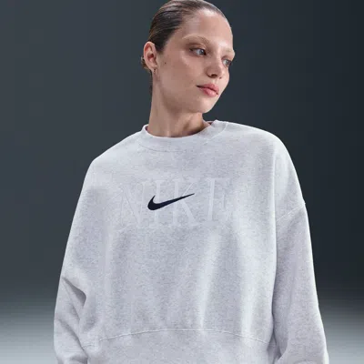 Nike Women's  Sportswear Phoenix Fleece Oversized Crew-neck Sweatshirt In Brown