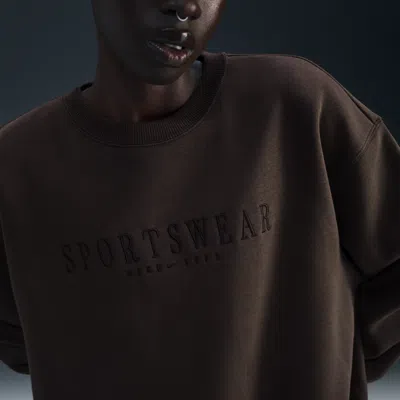 Nike Women's  Sportswear Phoenix Fleece Oversized Crew-neck Sweatshirt In Brown