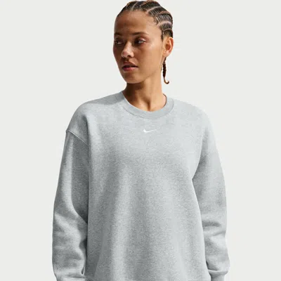Nike Women's  Sportswear Phoenix Fleece Oversized Crew-neck Sweatshirt In Gray